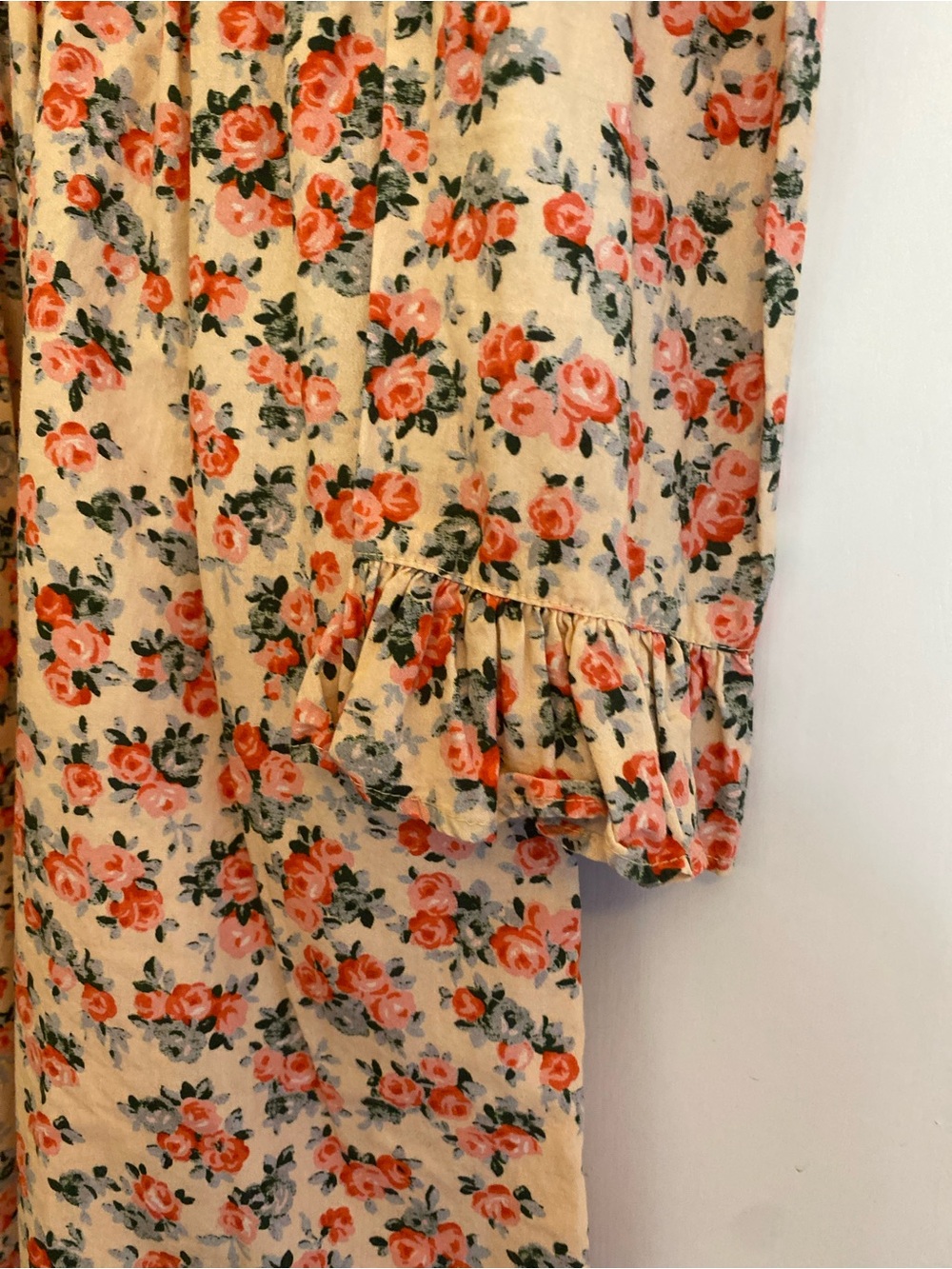 Batsheva x Laura Ashley Rose Print Dress in Cream and Coral - Picture 2 of 6